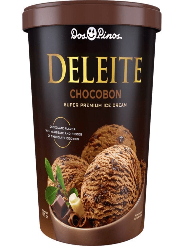 Dos pinos helado deleite chocobon (pote 565 g)